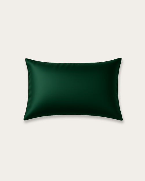 Emerald Green silk pillowcase with a smooth finish and a hidden side zip
