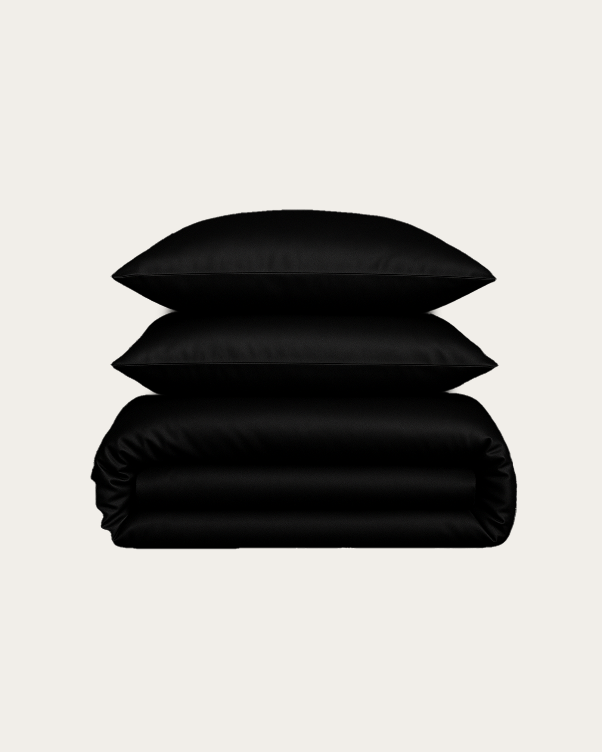 Obsidian Black Satin Bedding Set