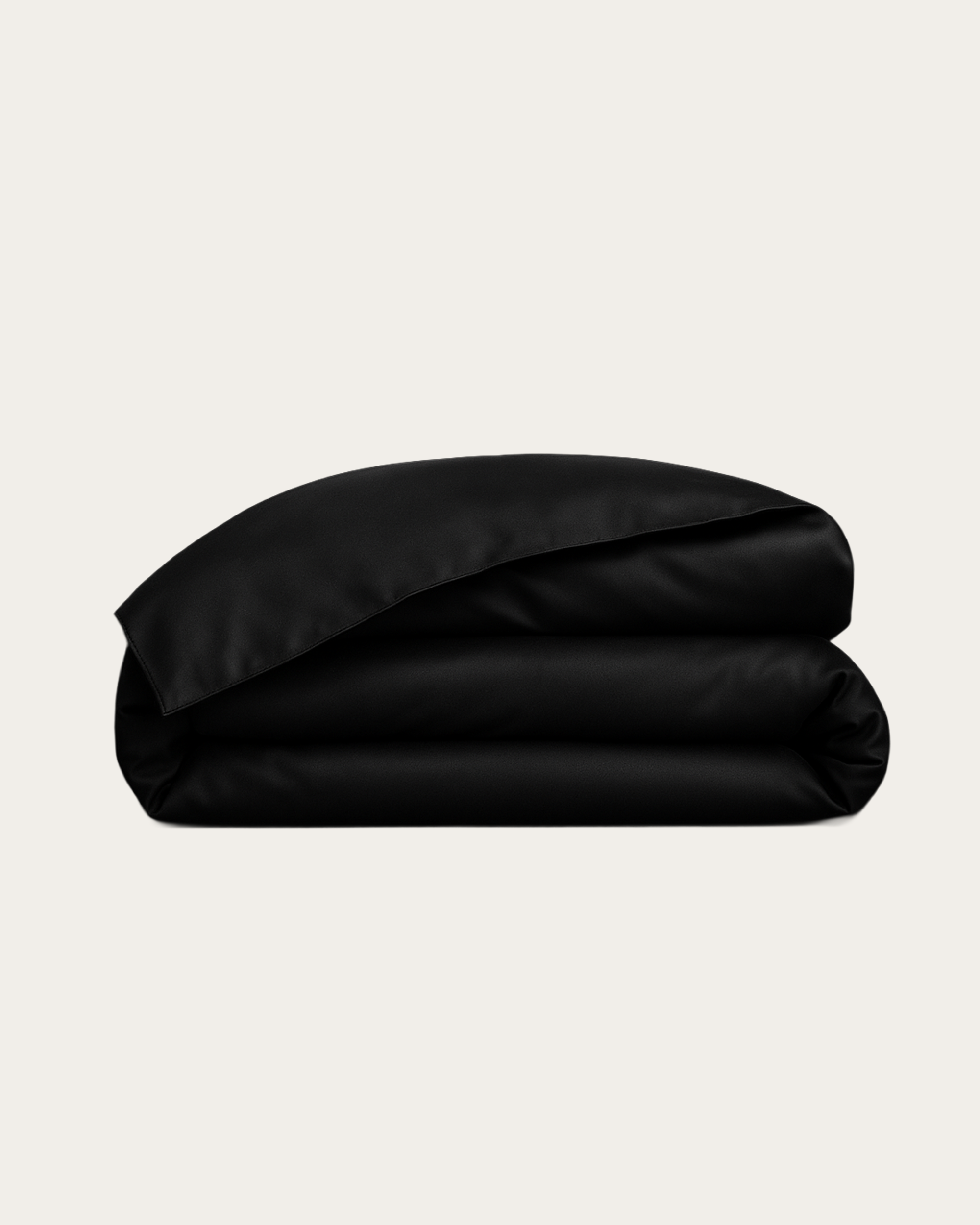 Obsidian Black Satin Duvet Cover