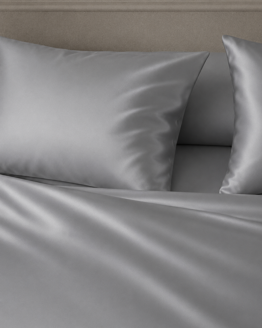 Platinum Silver Satin Pillowcase
