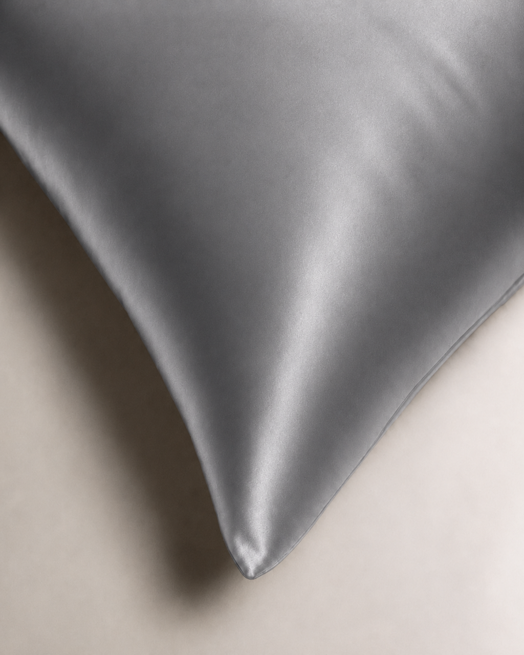 Platinum Silver Satin Square Pillowcase