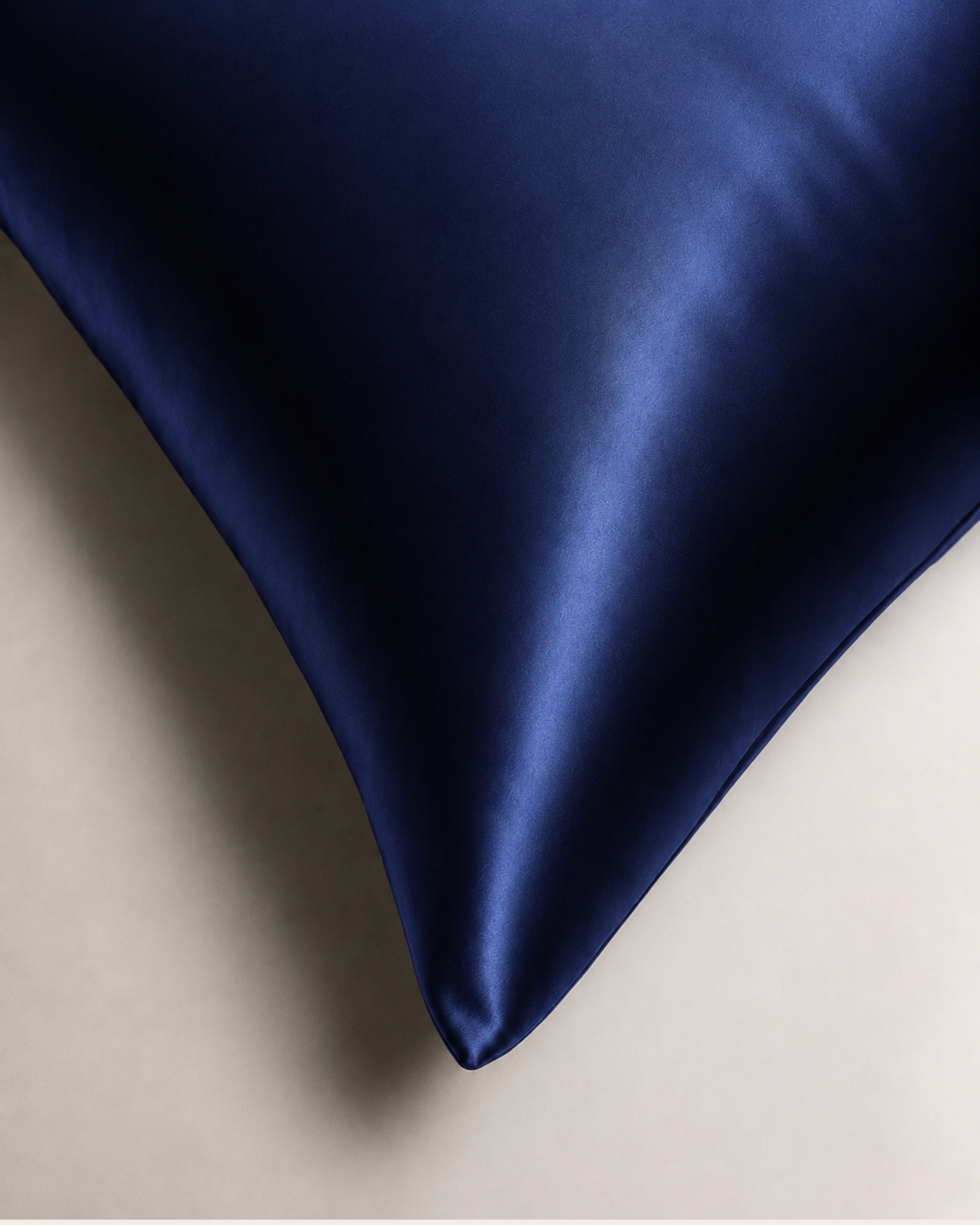 Navy Blue Satin Square Pillowcase