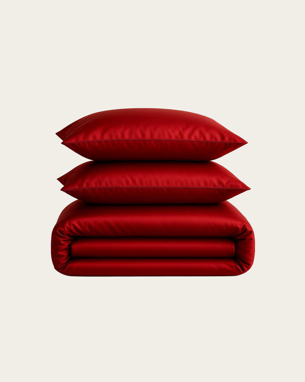Ruby Red Satin Bedding Set