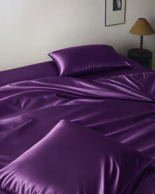 Amethyst Purple Satin Duvet Cover