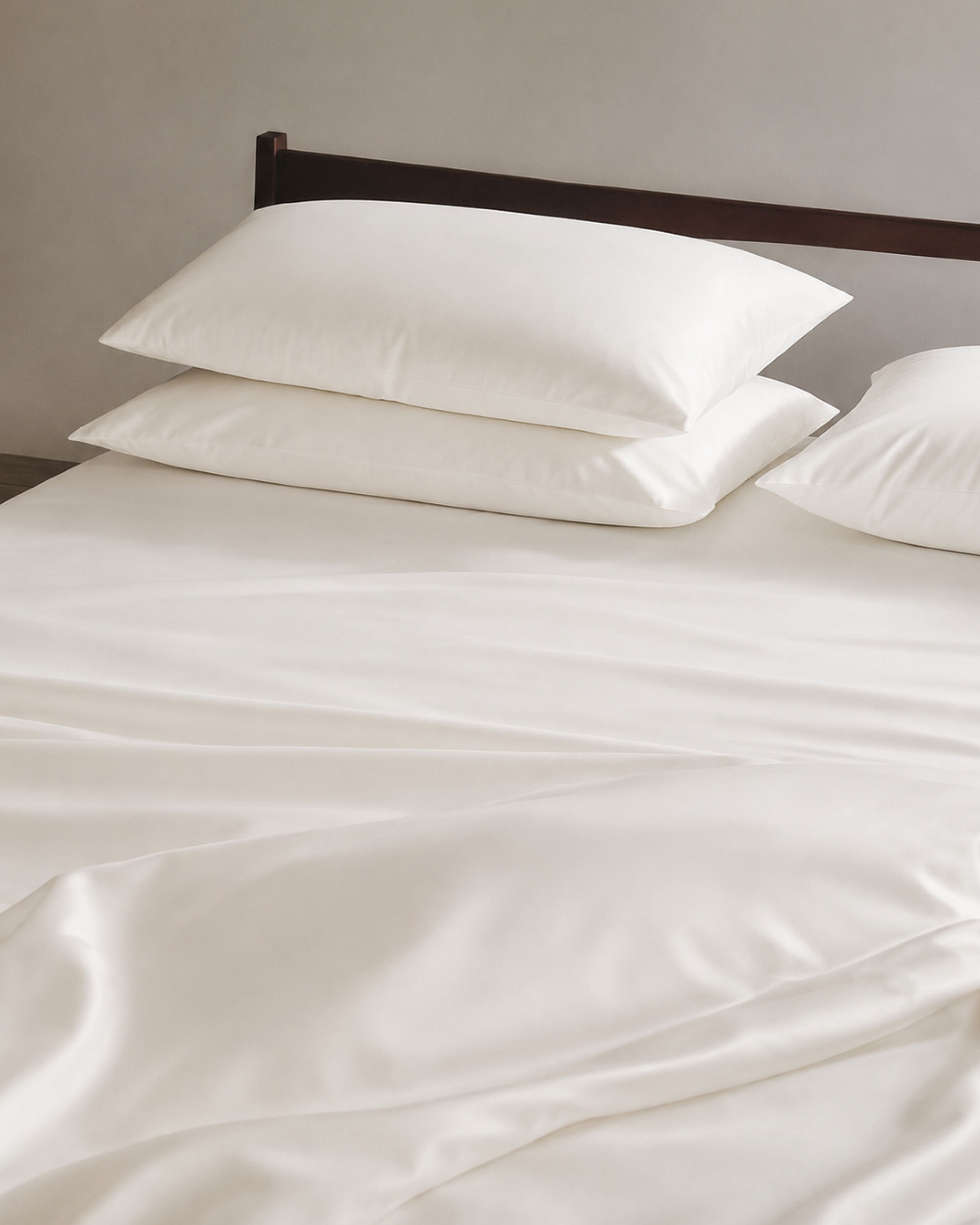 Pearl White Satin Bedding Set