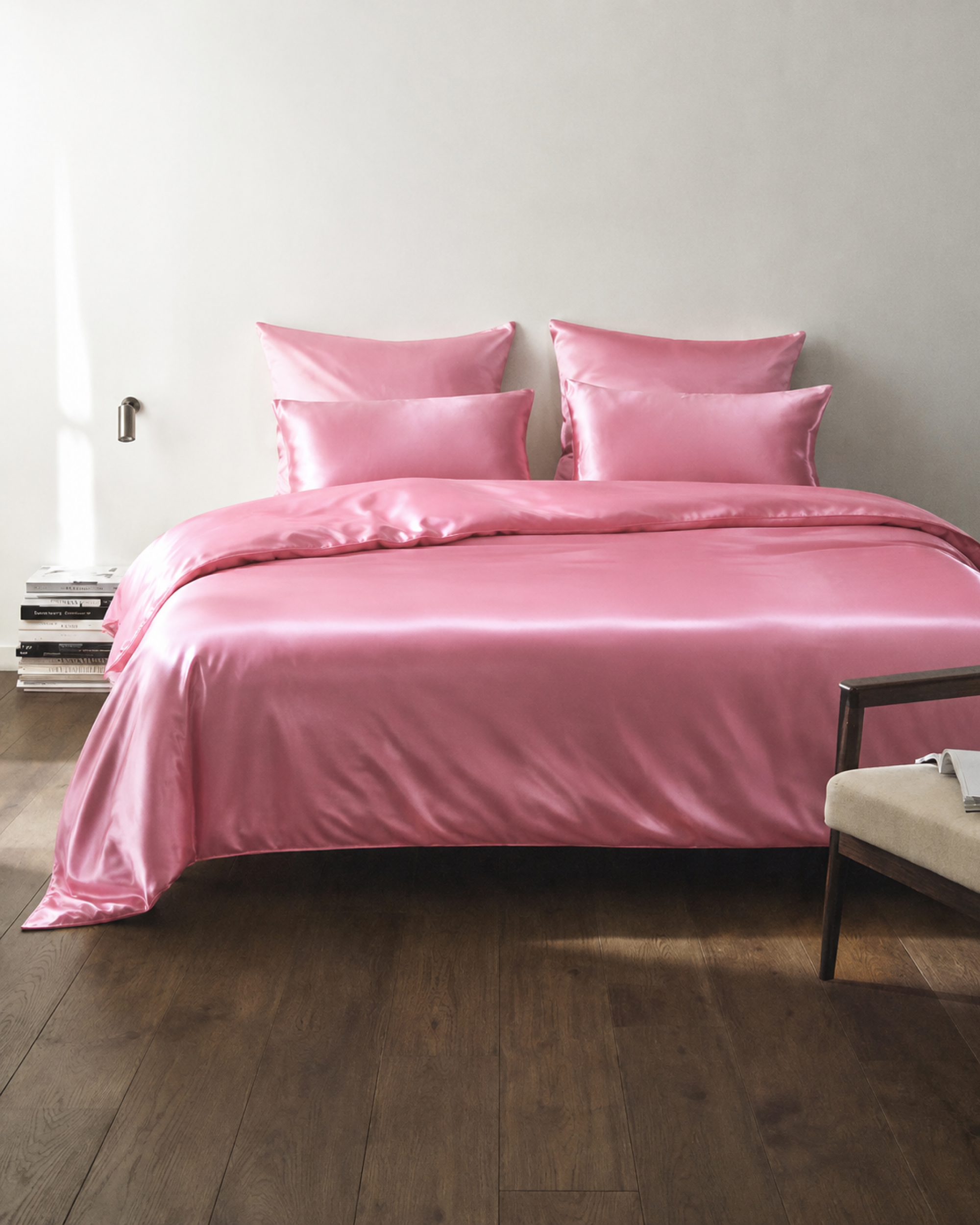 Blush Pink Satin Bedding Set