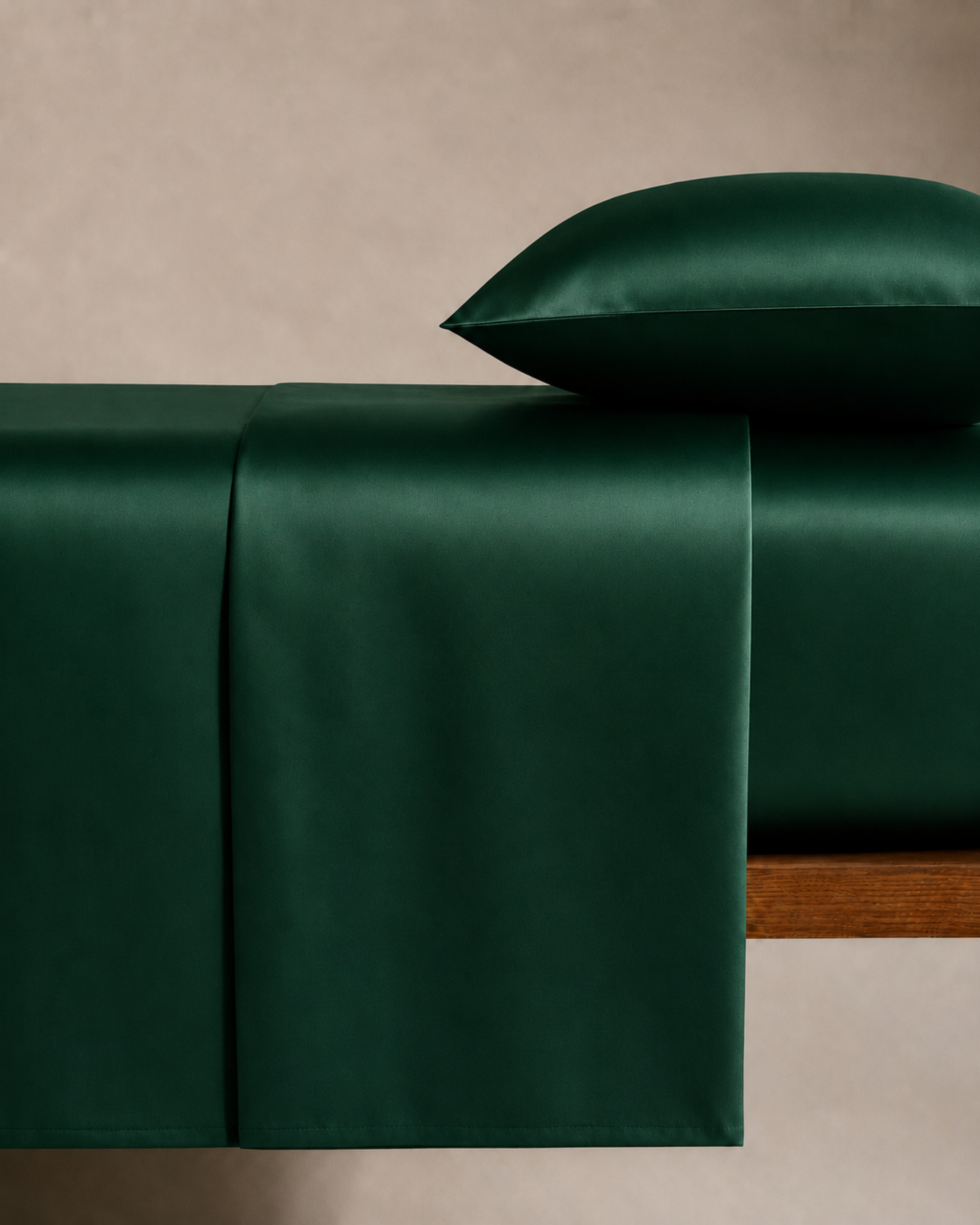 Emerald Green Satin Bedding Set