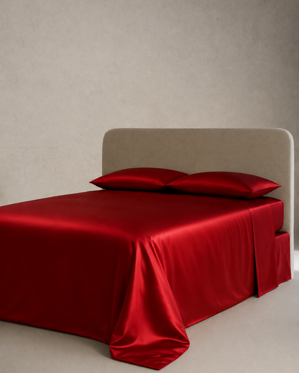 Ruby Red Satin Bedding Set