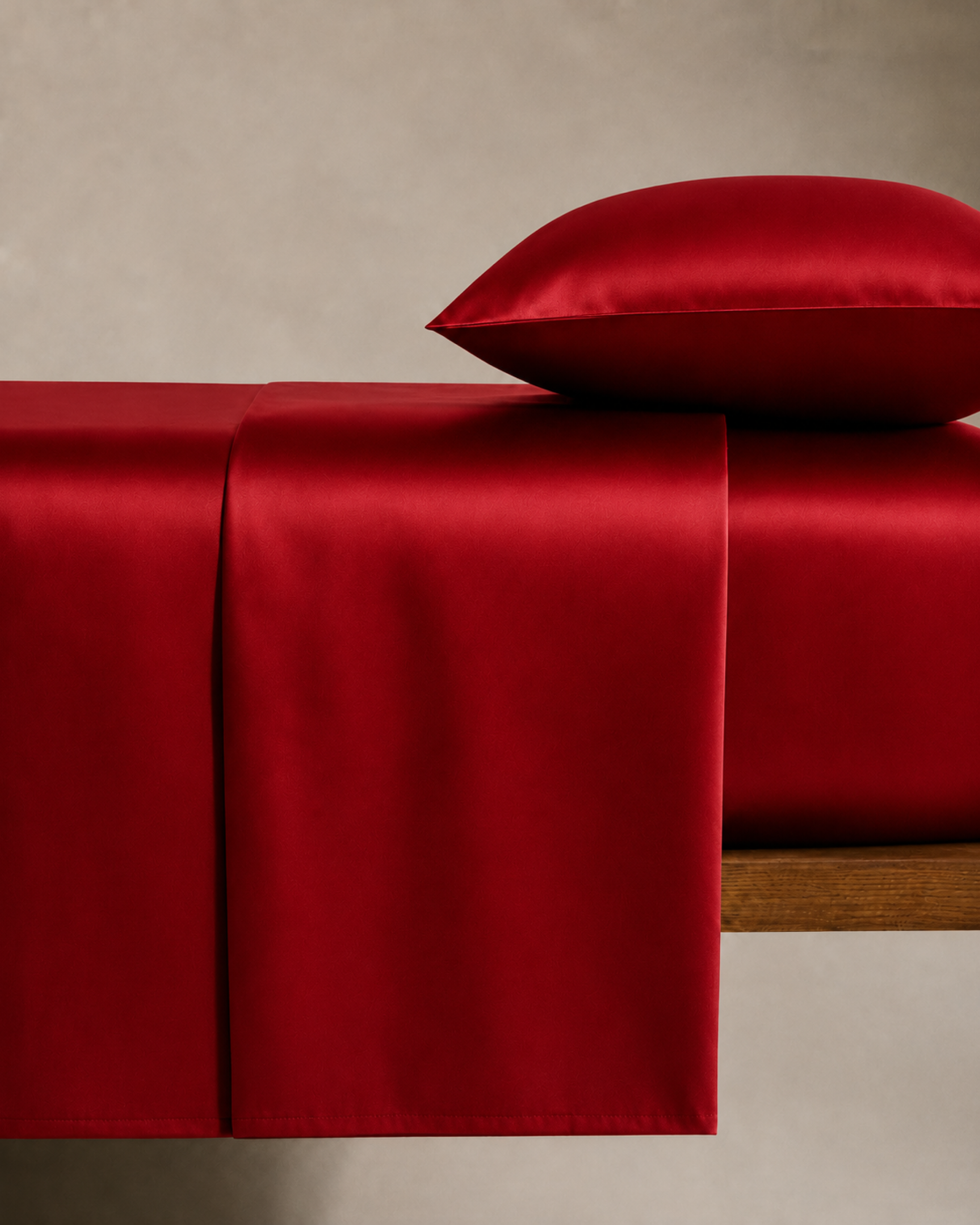 Ruby Red Satin Bedding Set