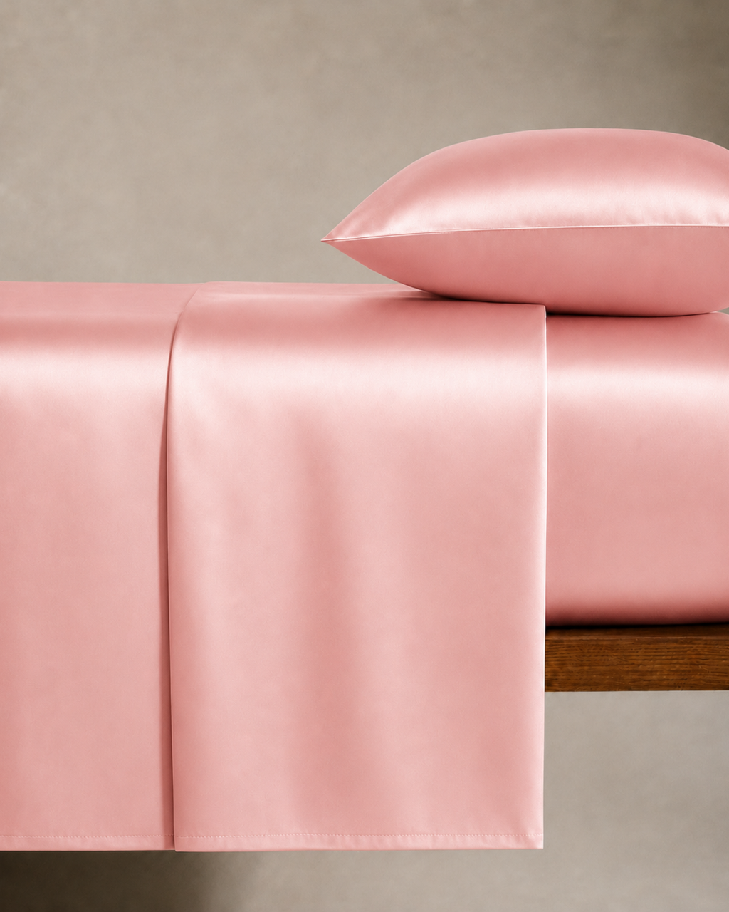 Blush Pink Satin Bedding Set