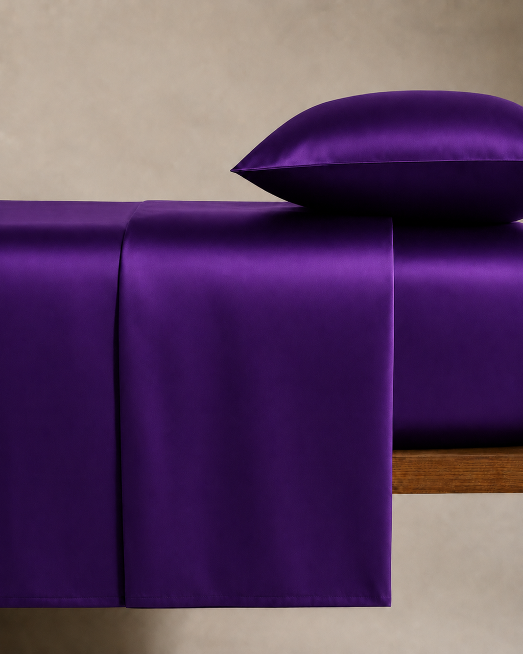 Amethyst Purple Satin Bedding Set