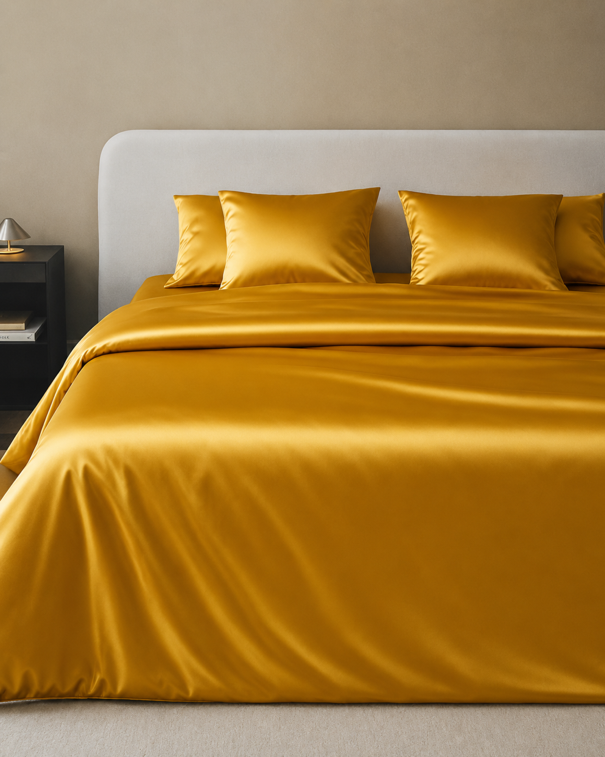 Imperial Gold Satin Bedding Set