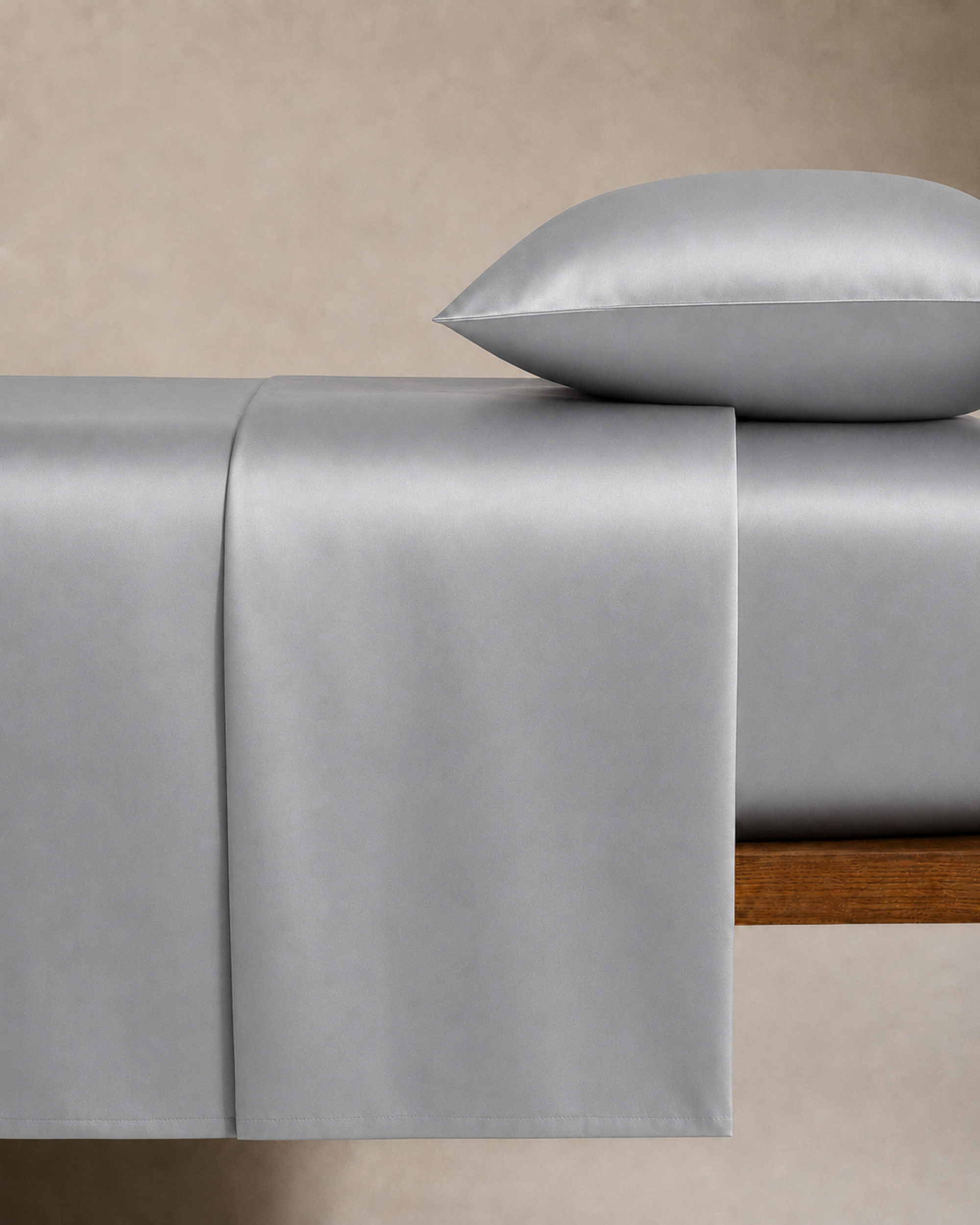 Platinum Silver Satin Bedding Set
