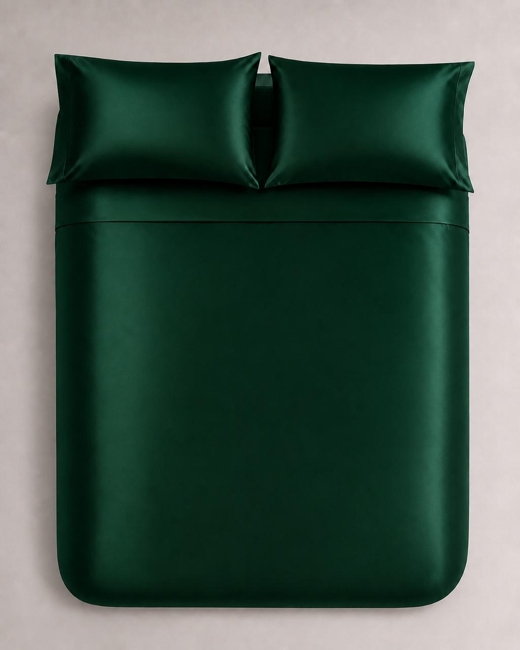 Emerald Green Satin Bedding Set