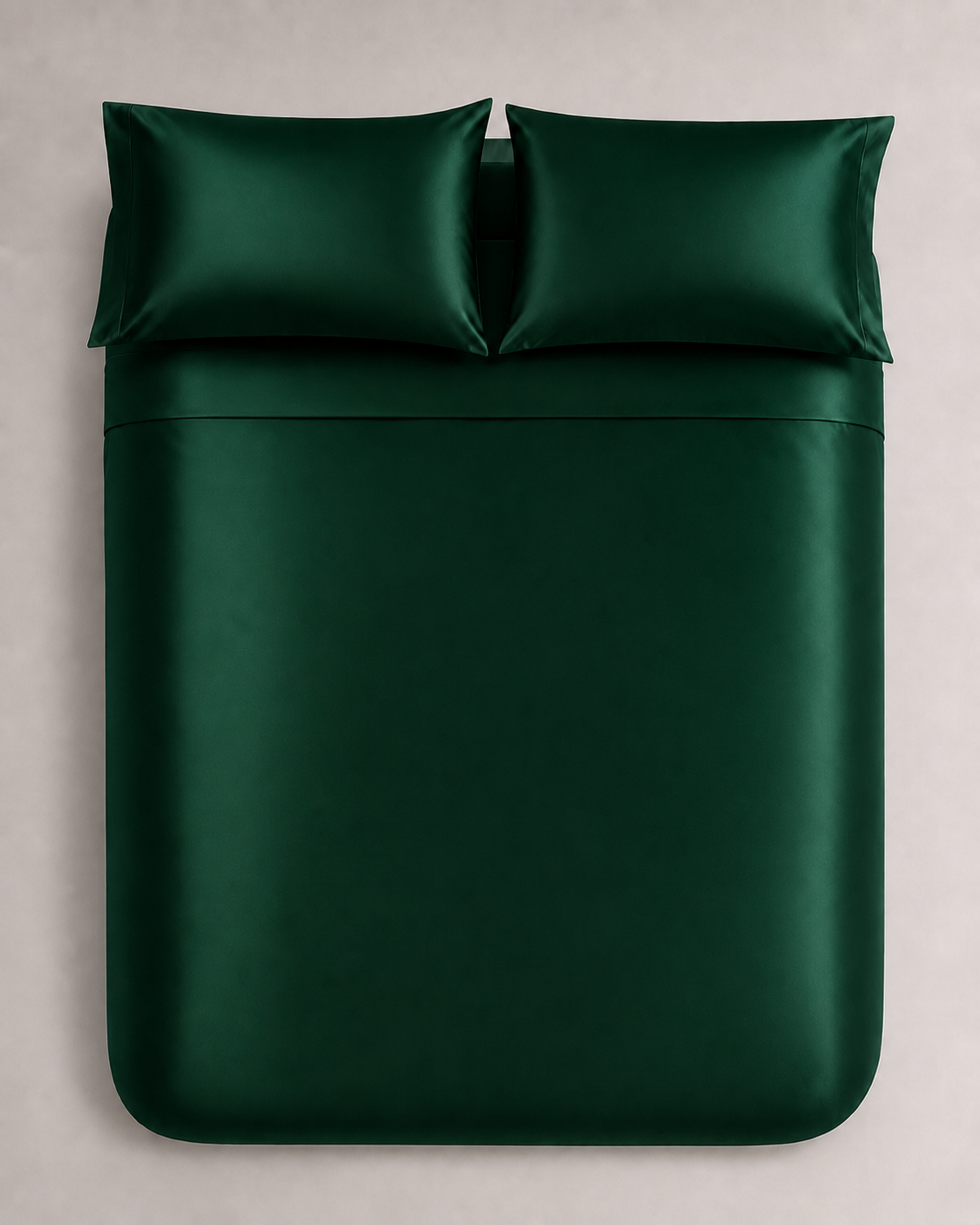 Emerald Green Satin Bedding Set