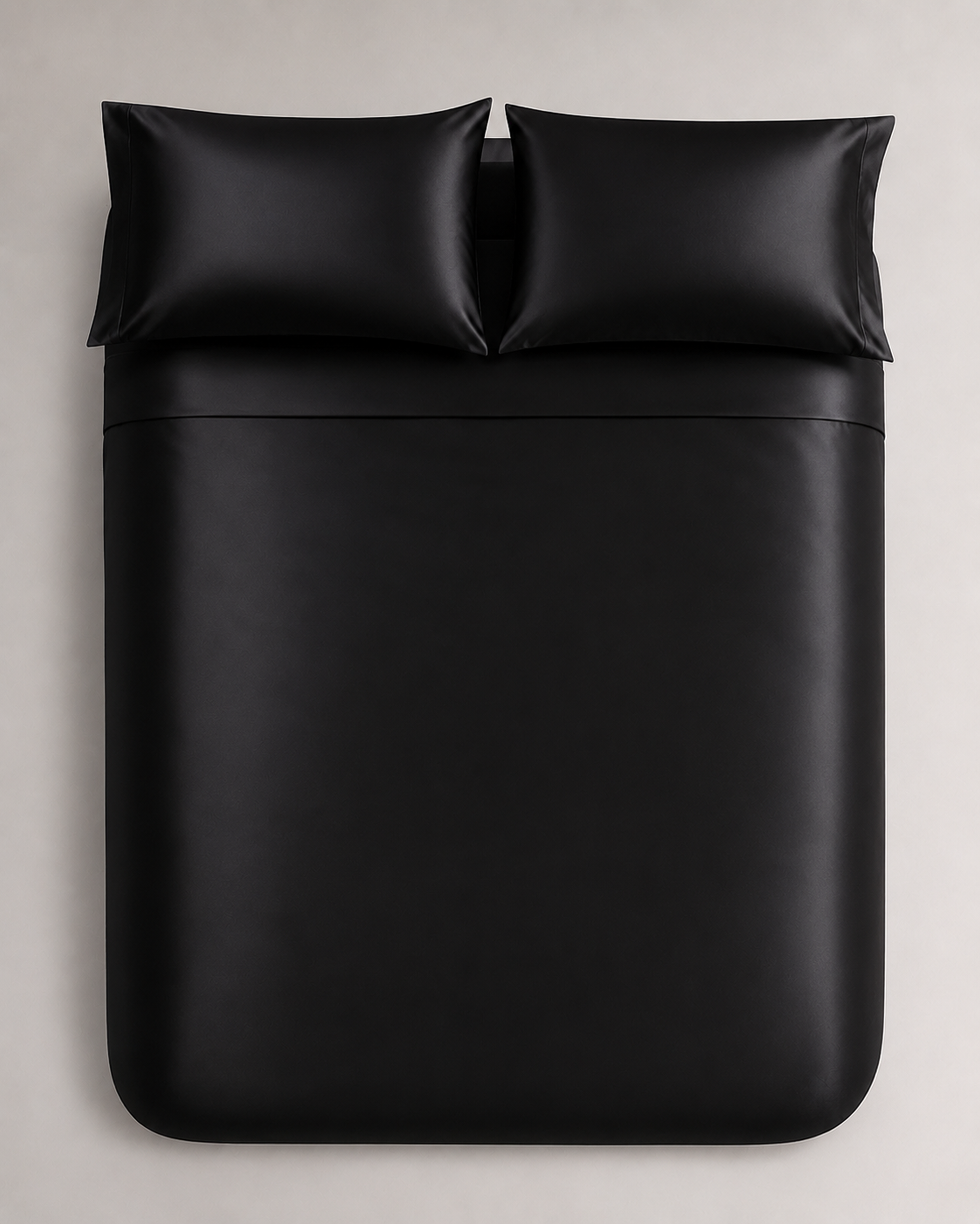 Obsidian Black Satin Bedding Set