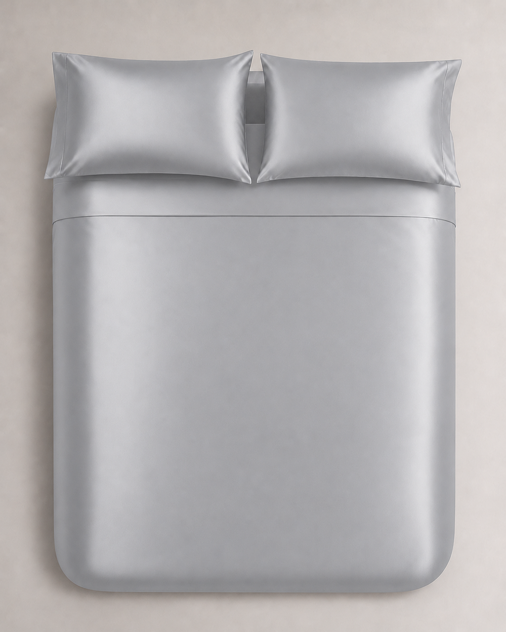 Platinum Silver Satin Bedding Set