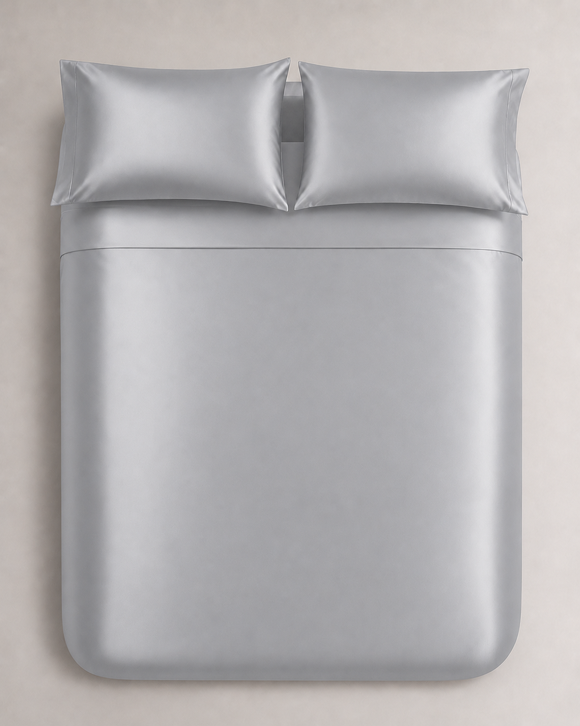 Platinum Silver Satin Bedding Set