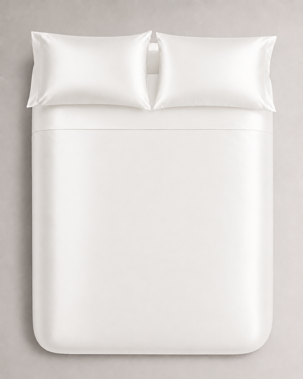 Pearl White Satin Bedding Set