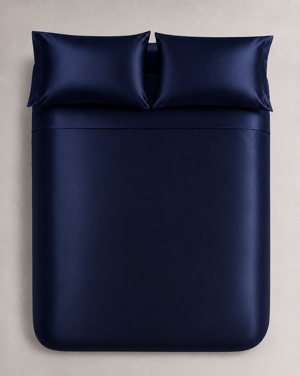 Navy Blue Satin Bedding Set