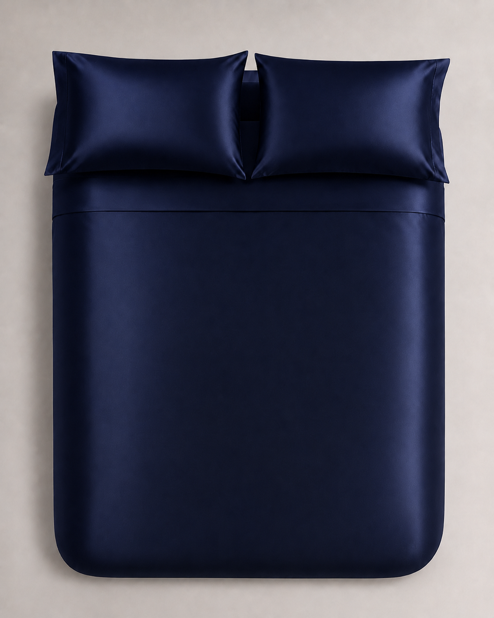 Navy Blue Satin Bedding Set
