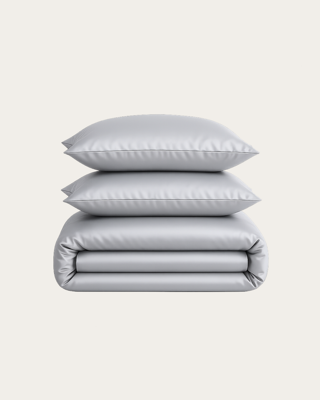 Platinum Silver Satin Bedding Set
