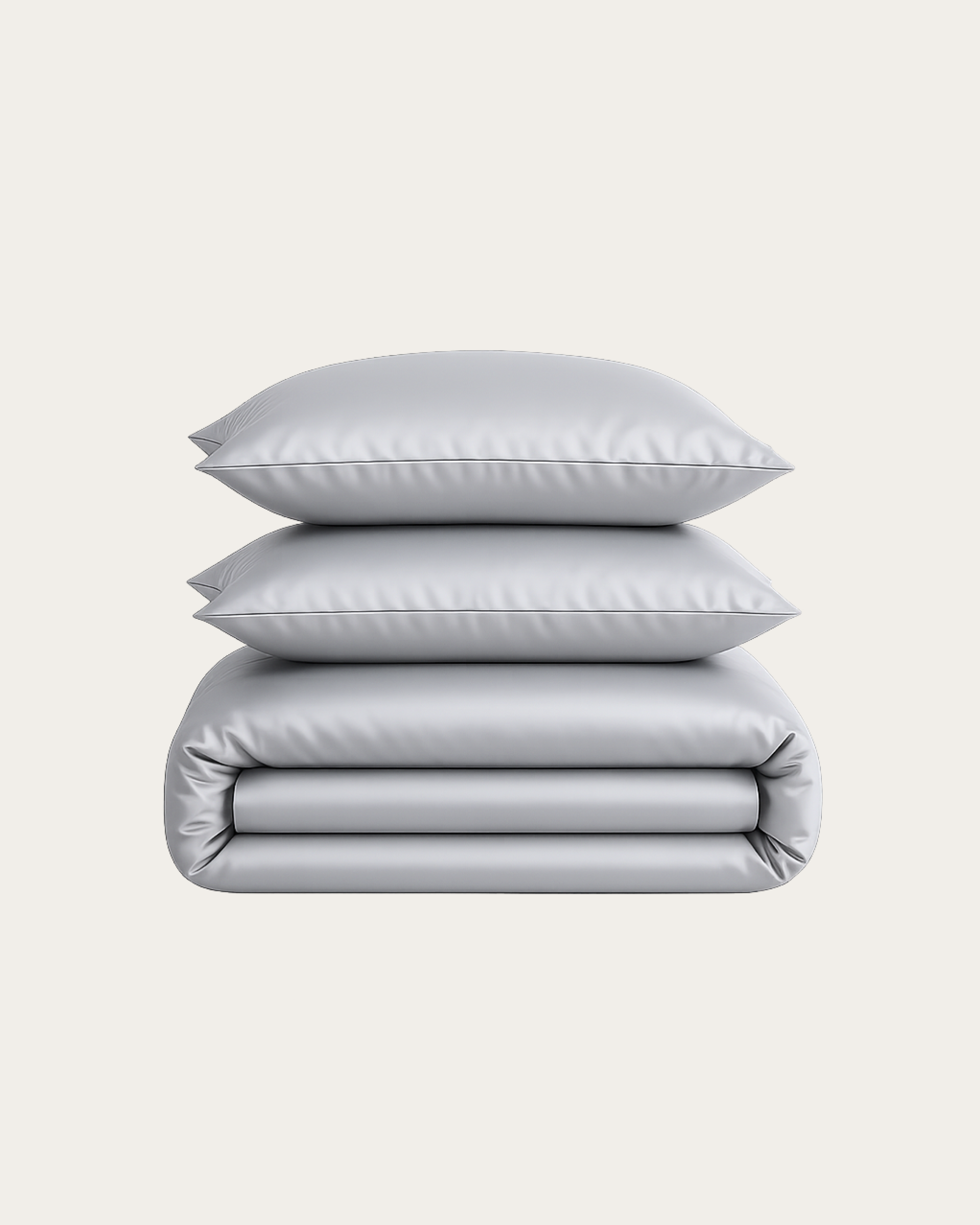 Platinum Silver Satin Bedding Set