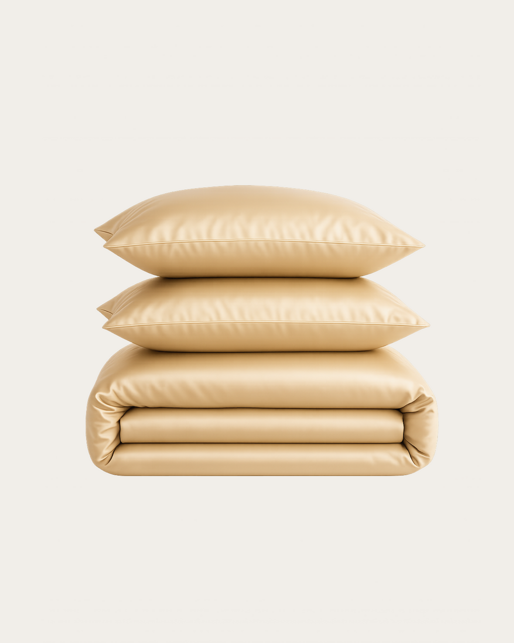 Sand Beige Satin Bedding Set