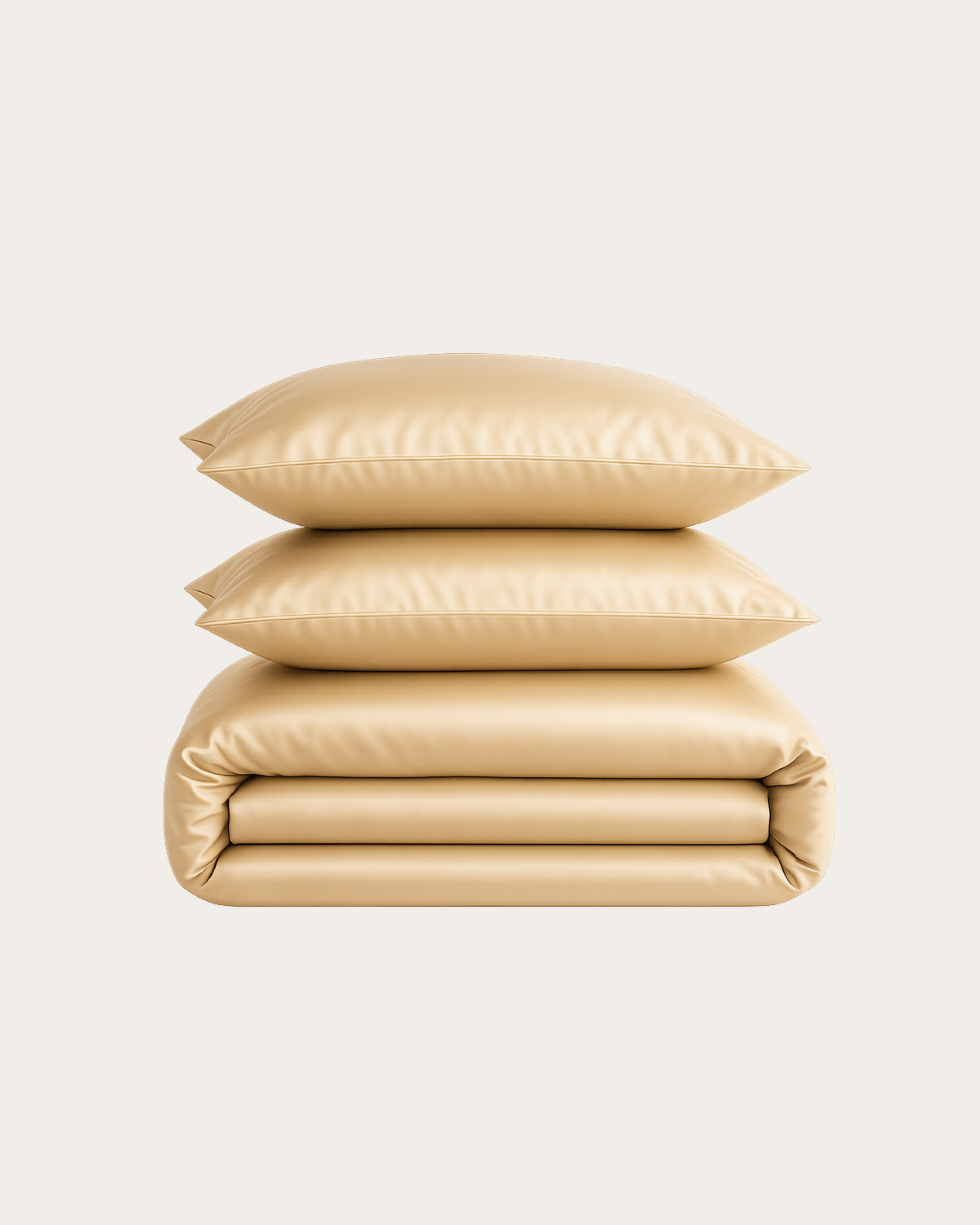 Sand Beige Satin Bedding Set