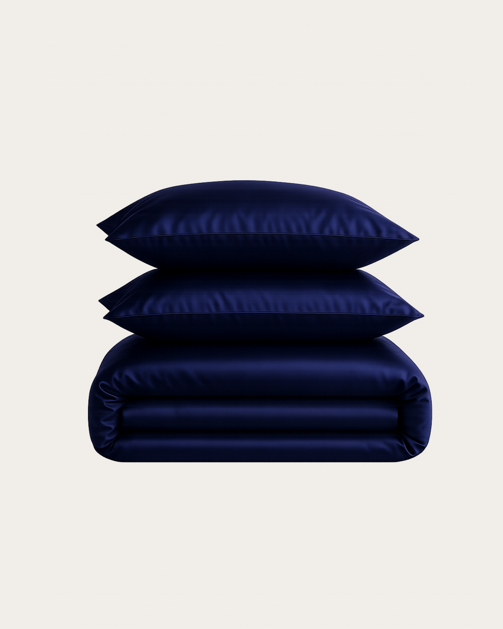 Navy Blue Satin Bedding Set