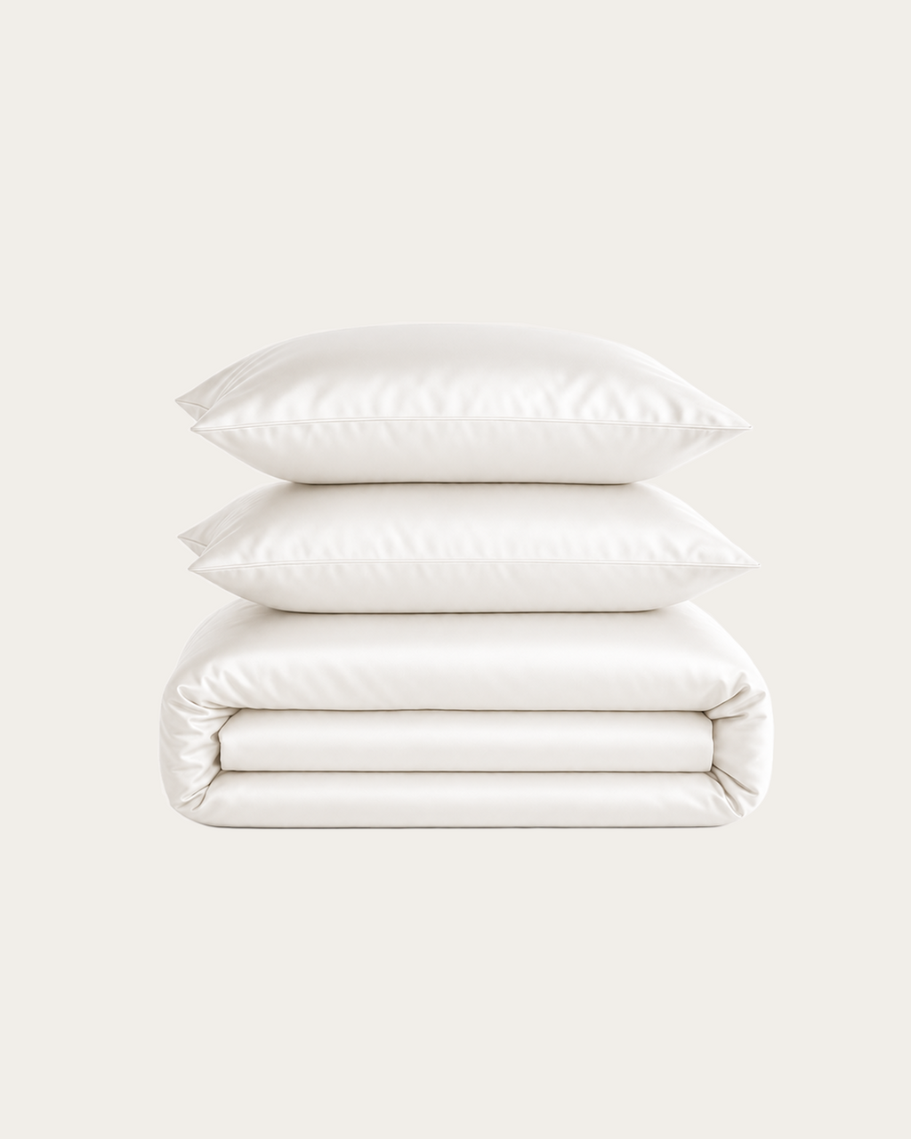 Pearl White Satin Bedding Set