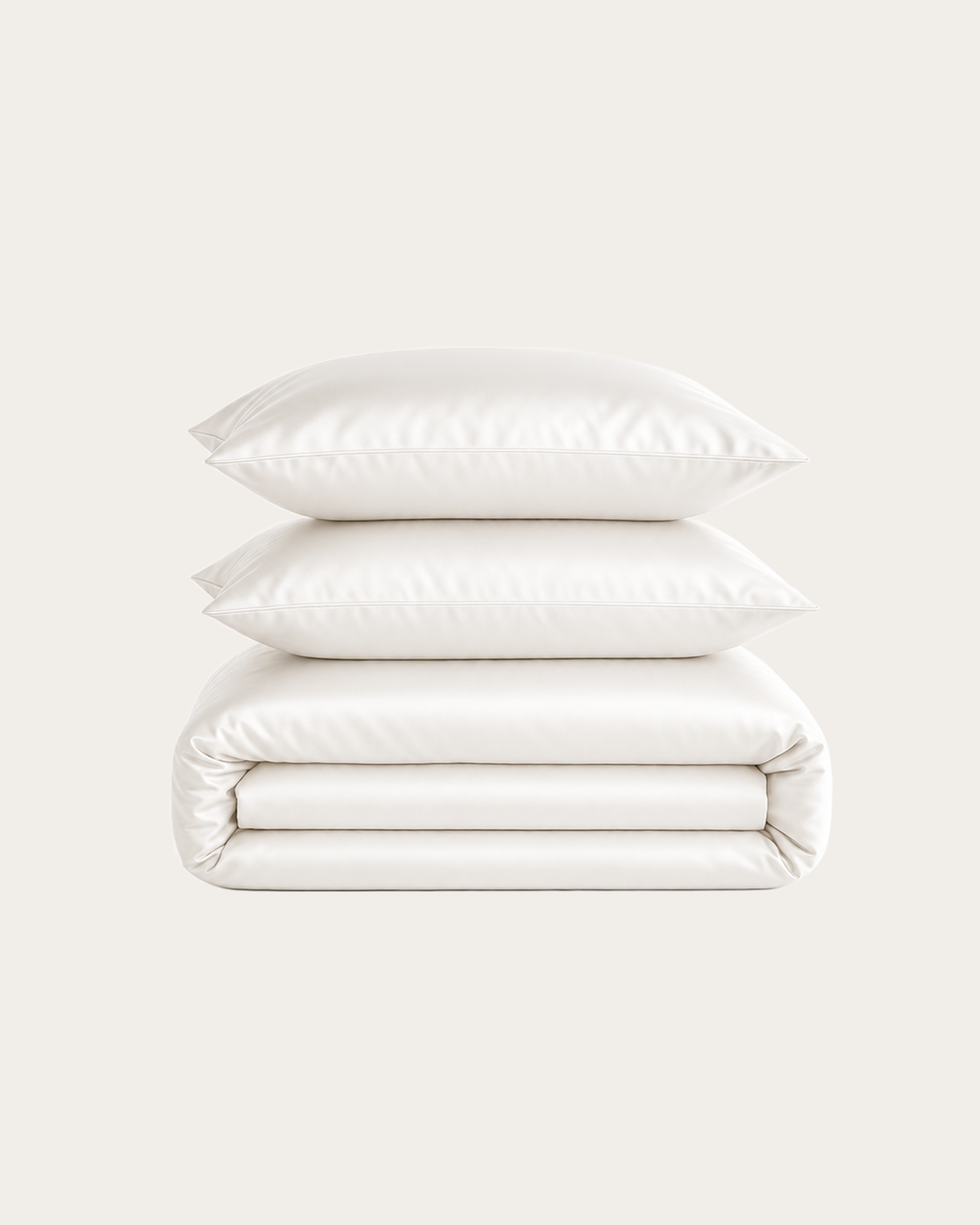 Pearl White Satin Bedding Set