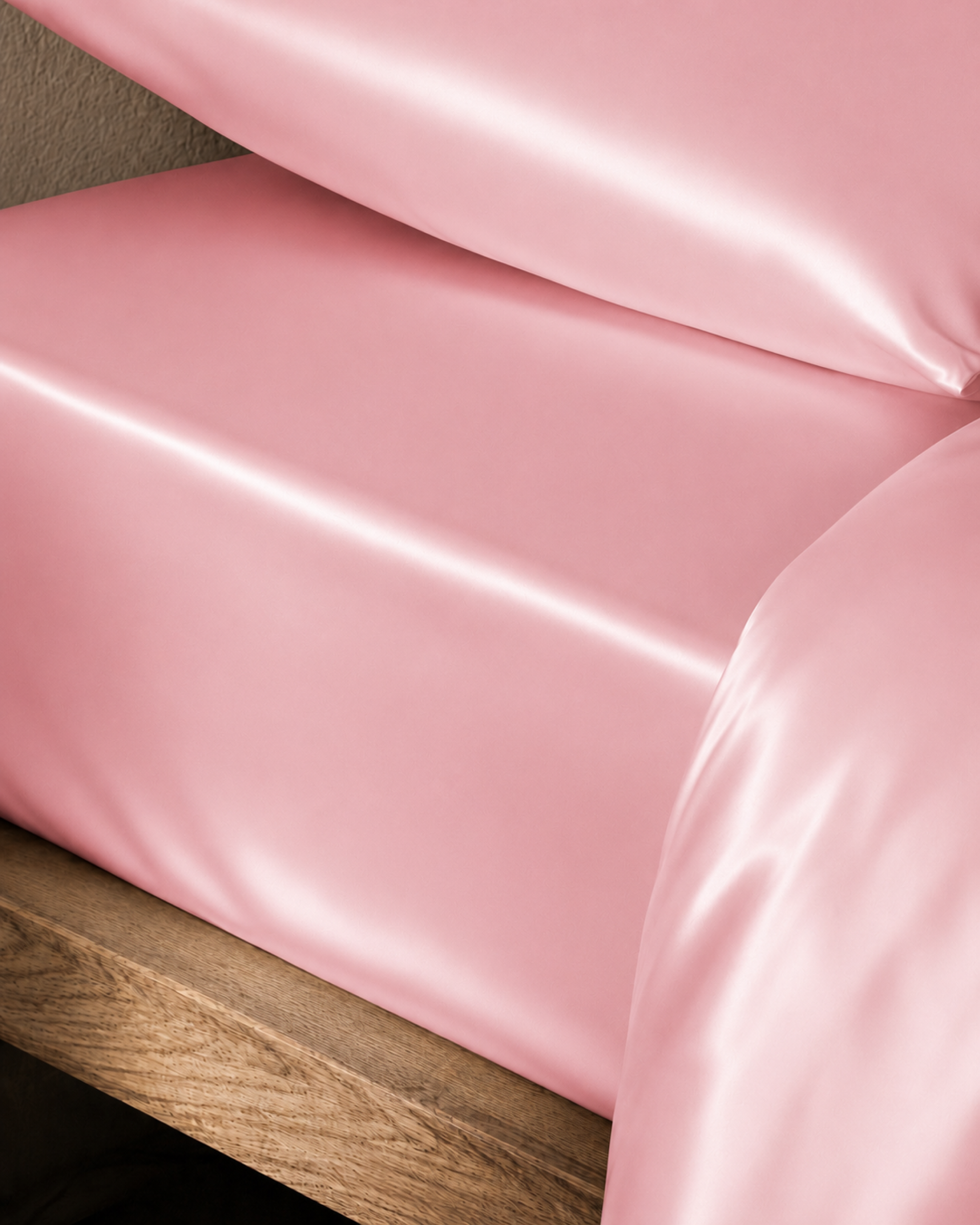 Blush Pink Satin Fitted Sheet
