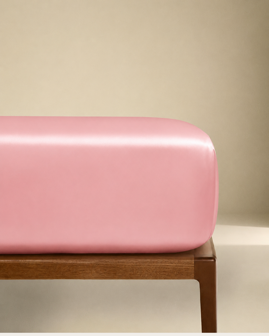 Blush Pink Satin Fitted Sheet