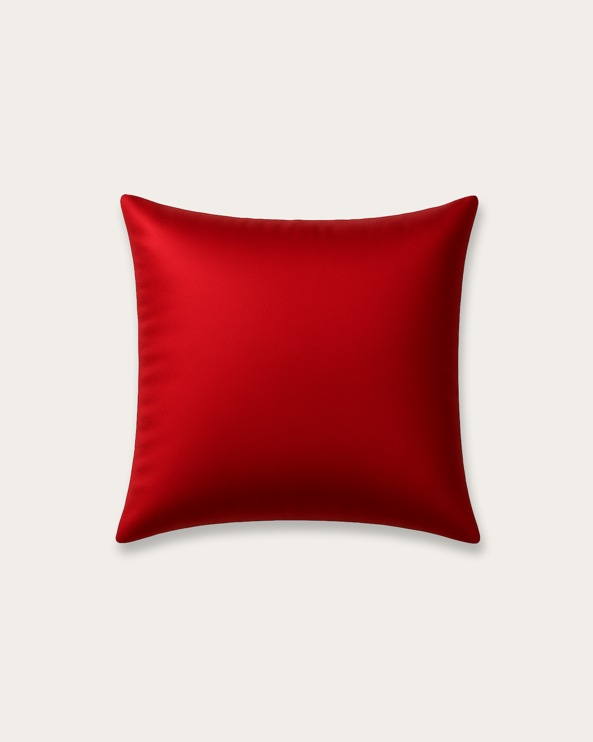 Ruby Red Satin Square Pillowcase