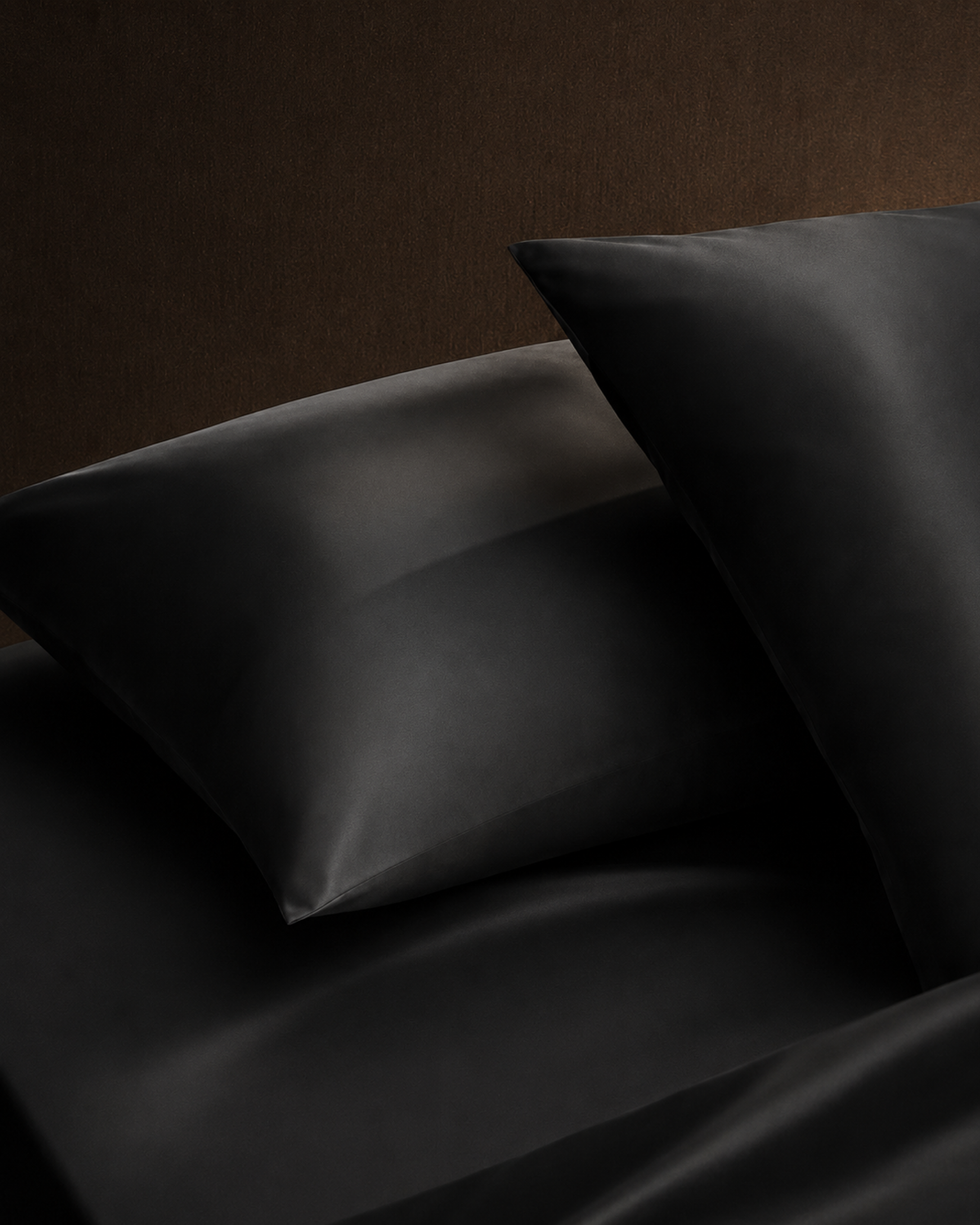Obsidian Black Satin Pillowcase