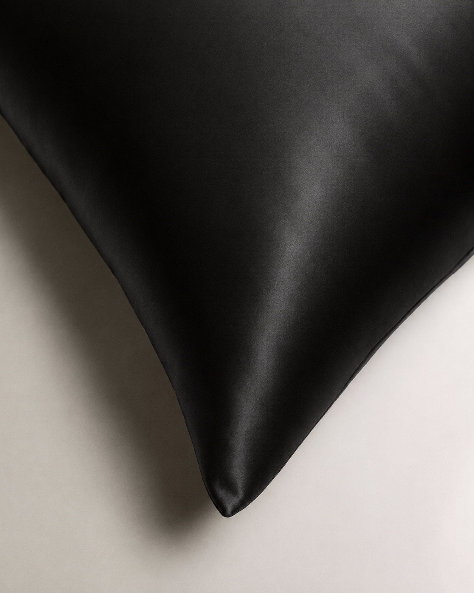 Obsidian Black Satin Square Pillowcase