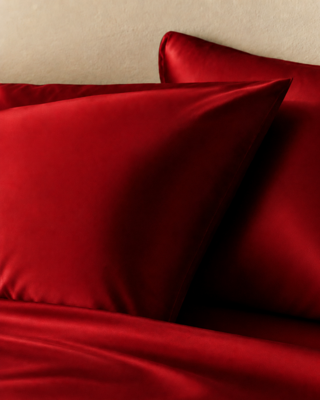 Ruby Red Satin Pillowcase