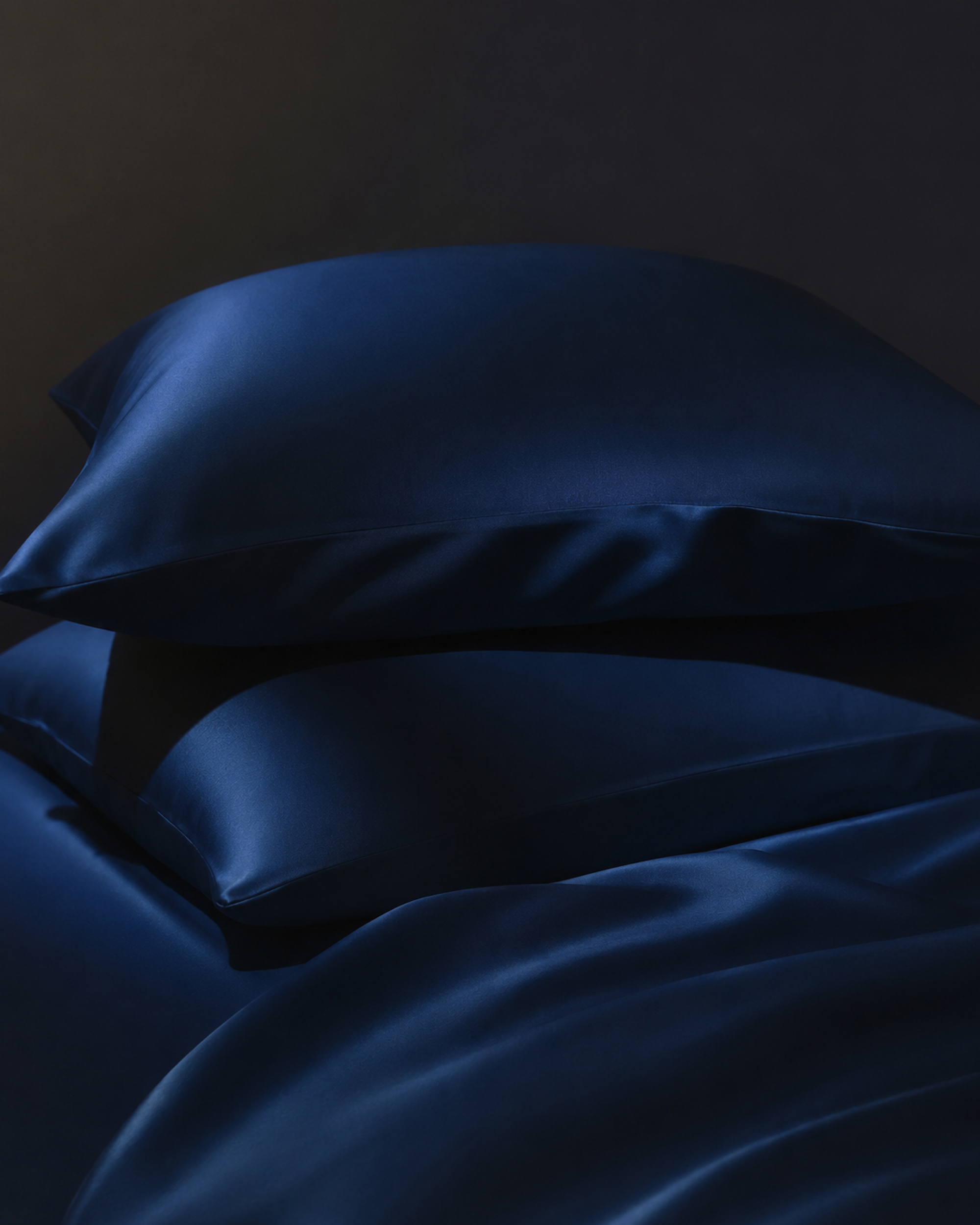 Navy Blue Satin Pillowcase