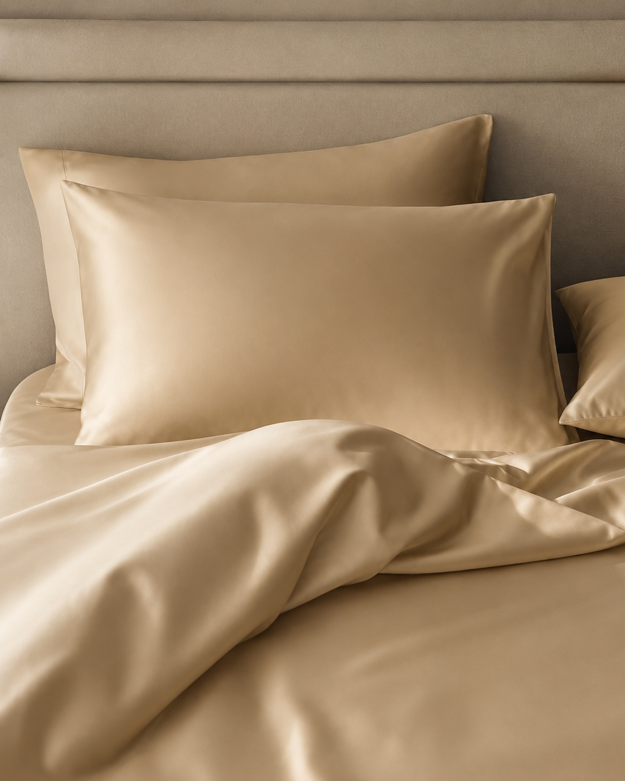 Sand Beige Satin Pillowcase