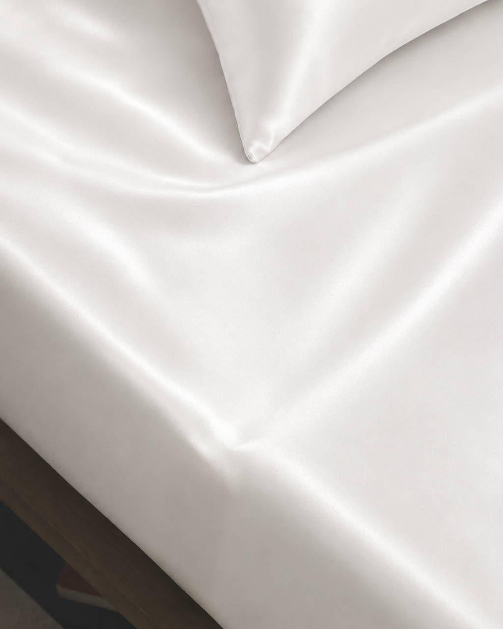 Pearl White Satin Fitted Sheet