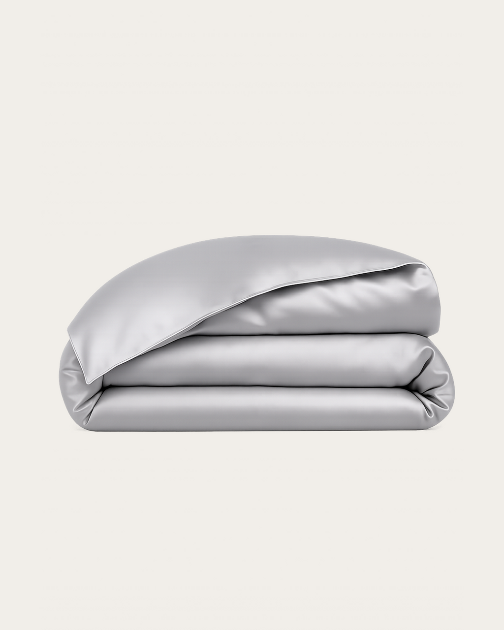 Platinum Silver Satin Duvet Cover