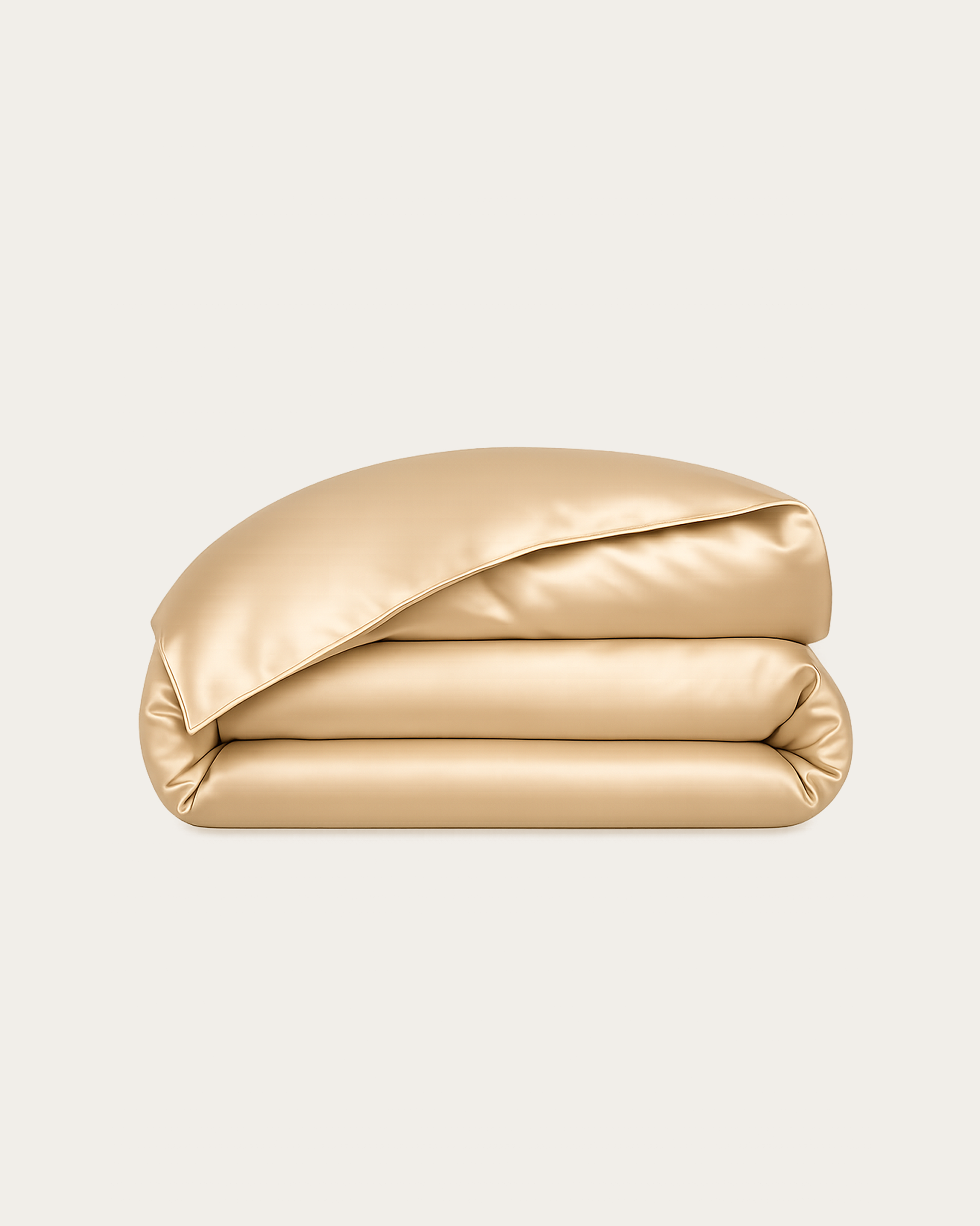 Sand Beige Satin Duvet Cover