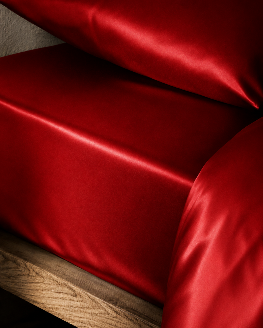 Ruby Red Satin Fitted Sheet