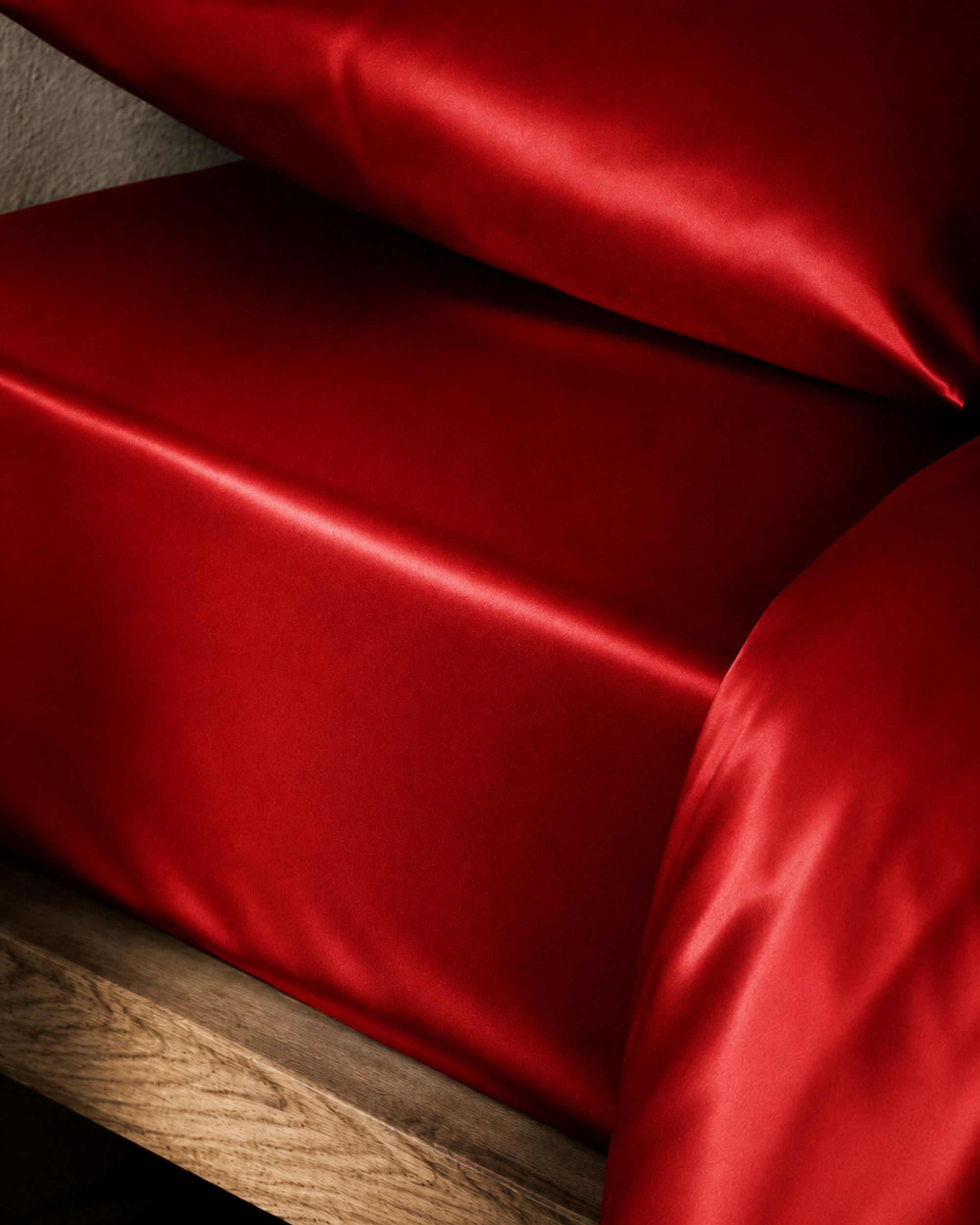 Ruby Red Satin Fitted Sheet