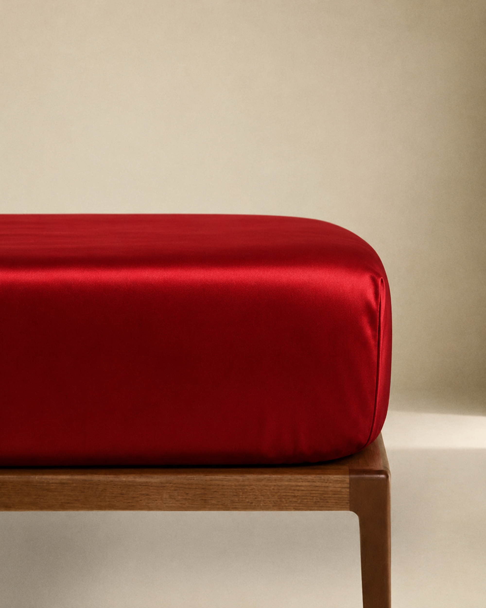 Ruby Red Satin Fitted Sheet