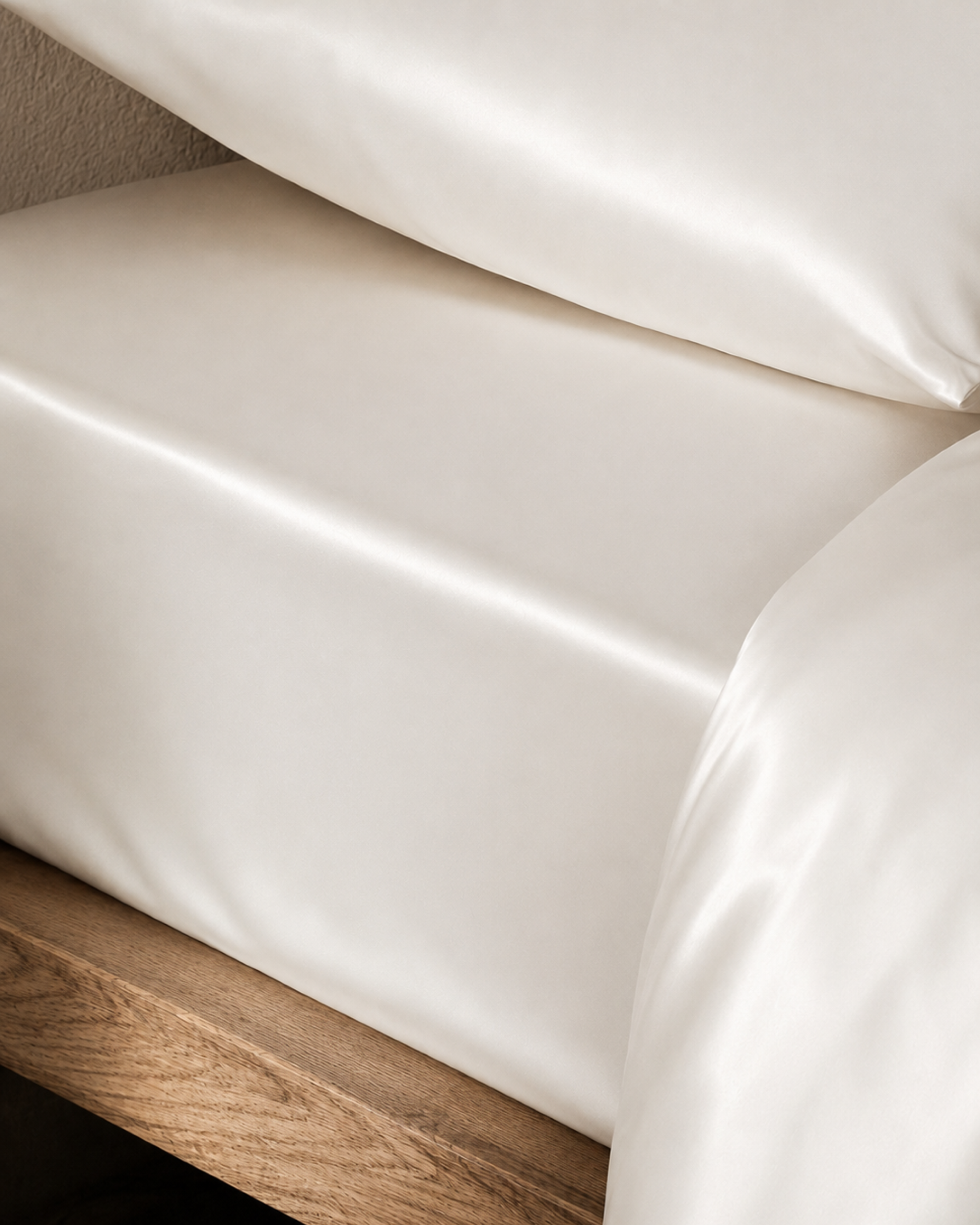 Pearl White Satin Fitted Sheet