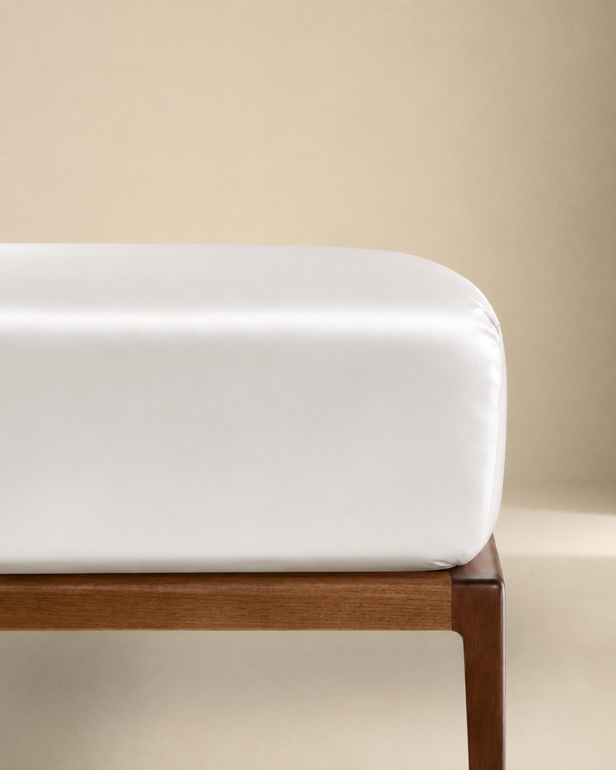 Pearl White Satin Fitted Sheet