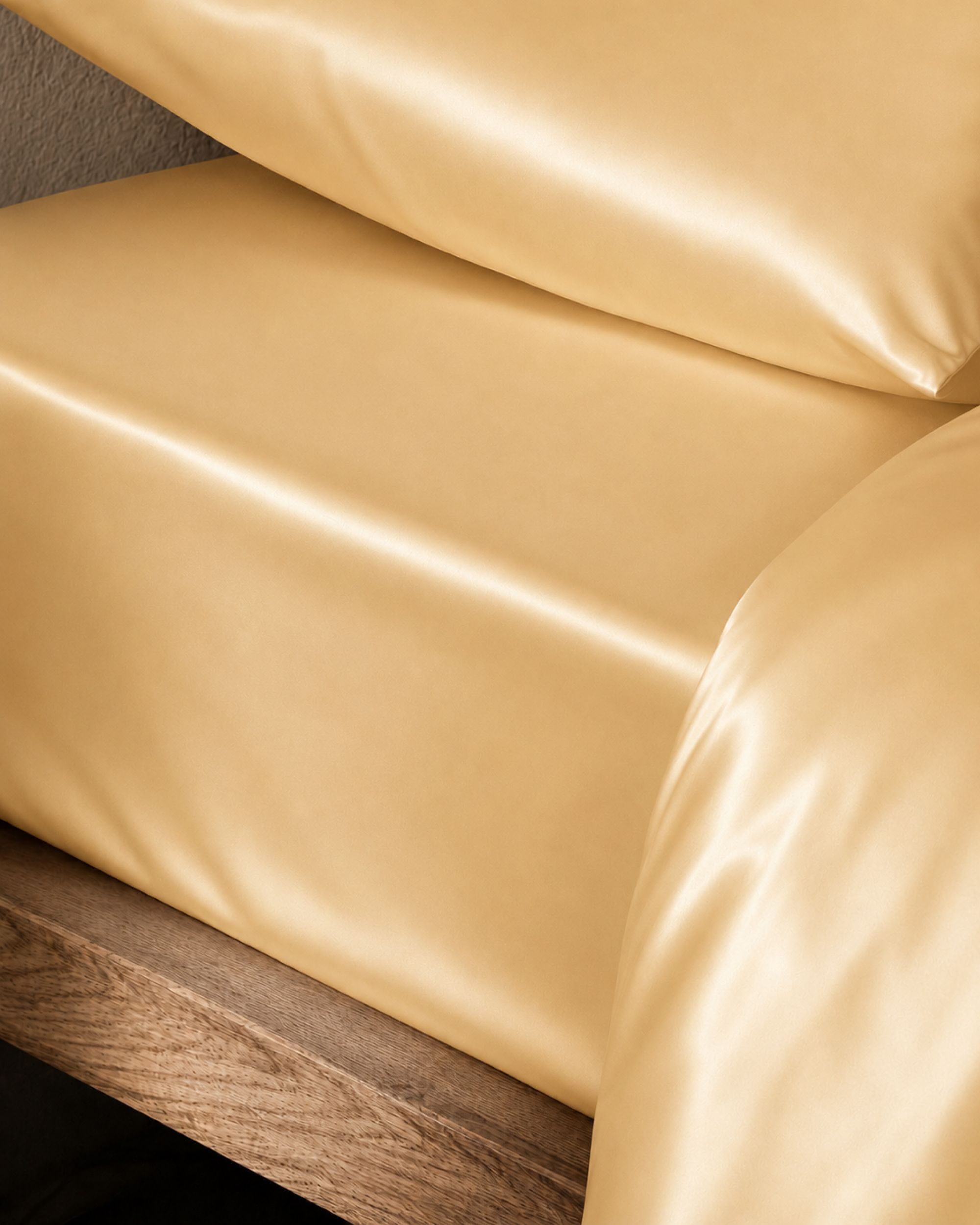 Sand Beige Satin Fitted Sheet