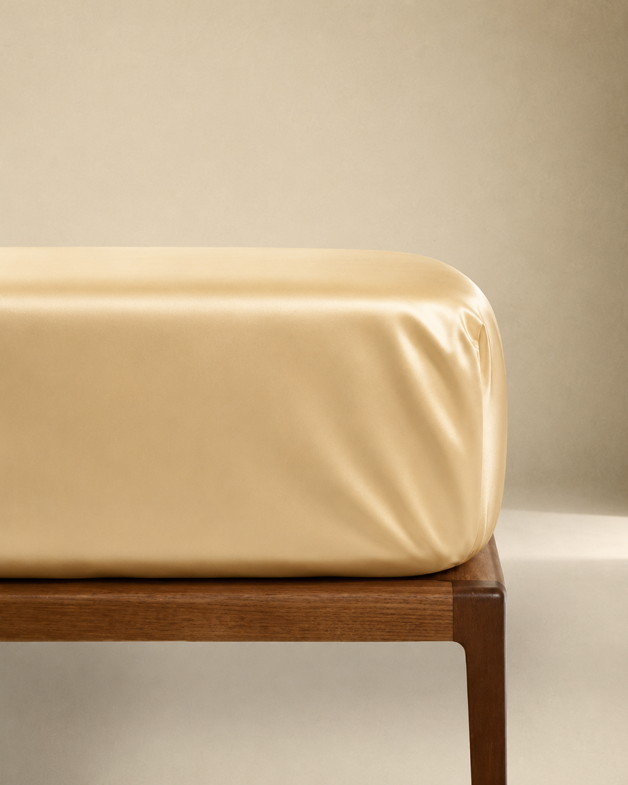 Sand Beige Satin Fitted Sheet